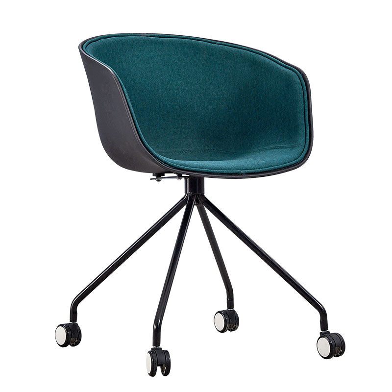 Modern Swivel Solid Back Arm Chair Plastic Matte Finish Dining Chair Blackish Green 1 Piece Clearhalo ' kitchen&dining_furn' 'Dining Chairs' 'Dining Tables & Seating' 'dining_chair' 'furn' 'furn_dining_chair' 'Furniture' 'furniture_dining_chair' 'Kitchen & Dining Furniture' 'kitchen' 4624788