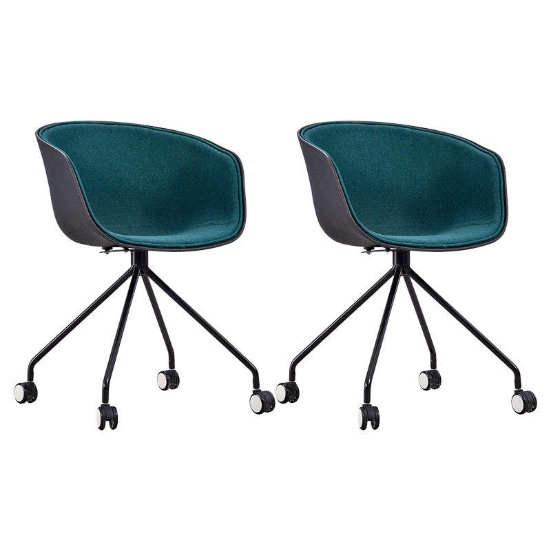 Modern Swivel Solid Back Arm Chair Plastic Matte Finish Dining Chair Blackish Green 2 Piece Set Clearhalo ' kitchen&dining_furn' 'Dining Chairs' 'Dining Tables & Seating' 'dining_chair' 'furn' 'furn_dining_chair' 'Furniture' 'furniture_dining_chair' 'Kitchen & Dining Furniture' 'kitchen' 4624789