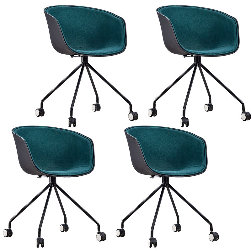 Modern Swivel Solid Back Arm Chair Plastic Matte Finish Dining Chair Blackish Green 4 Piece Set Clearhalo ' kitchen&dining_furn' 'Dining Chairs' 'Dining Tables & Seating' 'dining_chair' 'furn' 'furn_dining_chair' 'Furniture' 'furniture_dining_chair' 'Kitchen & Dining Furniture' 'kitchen' 4624790