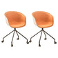 Modern Swivel Solid Back Arm Chair Plastic Matte Finish Dining Chair Orange 2 Piece Set Clearhalo ' kitchen&dining_furn' 'Dining Chairs' 'Dining Tables & Seating' 'dining_chair' 'furn' 'furn_dining_chair' 'Furniture' 'furniture_dining_chair' 'Kitchen & Dining Furniture' 'kitchen' 4624792