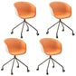 Modern Swivel Solid Back Arm Chair Plastic Matte Finish Dining Chair Orange 4 Piece Set Clearhalo ' kitchen&dining_furn' 'Dining Chairs' 'Dining Tables & Seating' 'dining_chair' 'furn' 'furn_dining_chair' 'Furniture' 'furniture_dining_chair' 'Kitchen & Dining Furniture' 'kitchen' 4624793