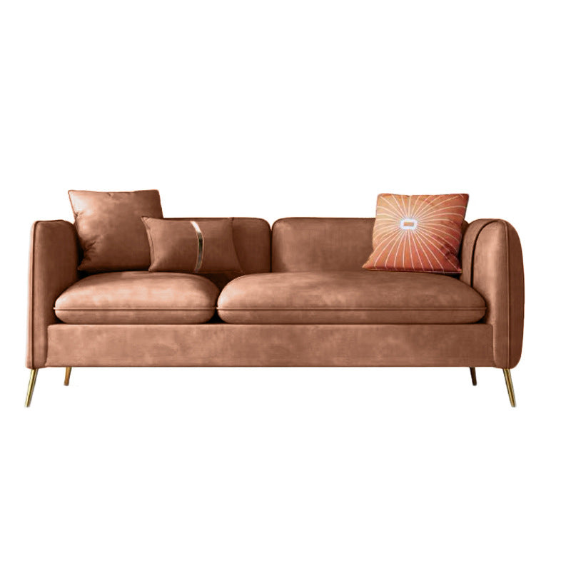 Modern Standard Faux Leather Sofa 3 Seater Square Arm Sofa for Living Room Yellow Clearhalo 'Furniture' 'furniture_sofas' 'kitchen' 'kitchen_sofas' 'Living Room Furniture' 'Sofa' 'sofas' 4624807