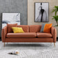 Modern Standard Faux Leather Sofa 3 Seater Square Arm Sofa for Living Room Caramel Clearhalo 'Furniture' 'furniture_sofas' 'kitchen' 'kitchen_sofas' 'Living Room Furniture' 'Sofa' 'sofas' 4624825