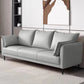 Standard Loose Back Square Arm Loveseat Faux Leather Stain Resistant Settee Furniture Light Gray Clearhalo 'Furniture' 'furniture_sofas' 'kitchen' 'kitchen_sofas' 'Living Room Furniture' 'Sofa' 'sofas' 4624830