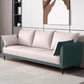 Standard Loose Back Square Arm Loveseat Faux Leather Stain Resistant Settee Furniture Army Green-White Clearhalo 'Furniture' 'furniture_sofas' 'kitchen' 'kitchen_sofas' 'Living Room Furniture' 'Sofa' 'sofas' 4624837