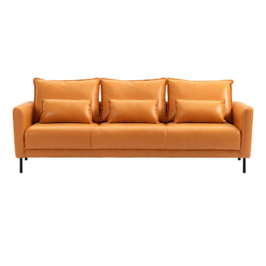Standard Loose Back Square Arm Loveseat Faux Leather Stain Resistant Settee Furniture Clearhalo 'Furniture' 'furniture_sofas' 'kitchen' 'kitchen_sofas' 'Living Room Furniture' 'Sofa' 'sofas' 4624841