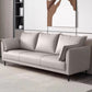 Standard Loose Back Square Arm Loveseat Faux Leather Stain Resistant Settee Furniture Off-White Clearhalo 'Furniture' 'furniture_sofas' 'kitchen' 'kitchen_sofas' 'Living Room Furniture' 'Sofa' 'sofas' 4624845