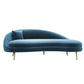 Glam Velvet 4-seat Sofa Curved Tight Back 74.80"W Sofa for Living Room Gray-Blue Left Clearhalo 'furn' 'furn_sofas' 'Furniture' 'furniture_sofas' 'kitchen' 'kitchen_sofas' 'Living Room Furniture' 'Sofa' 'sofas' 4624860