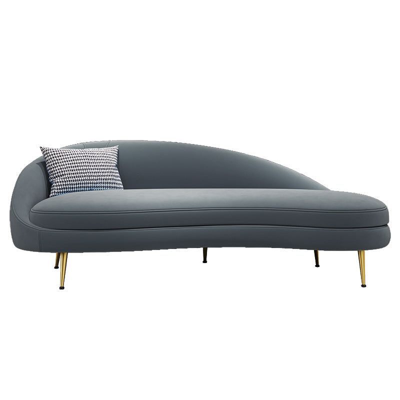 Glam Velvet 4-seat Sofa Curved Tight Back 74.80"W Sofa for Living Room Clearhalo 'furn' 'furn_sofas' 'Furniture' 'furniture_sofas' 'kitchen' 'kitchen_sofas' 'Living Room Furniture' 'Sofa' 'sofas' 4624865