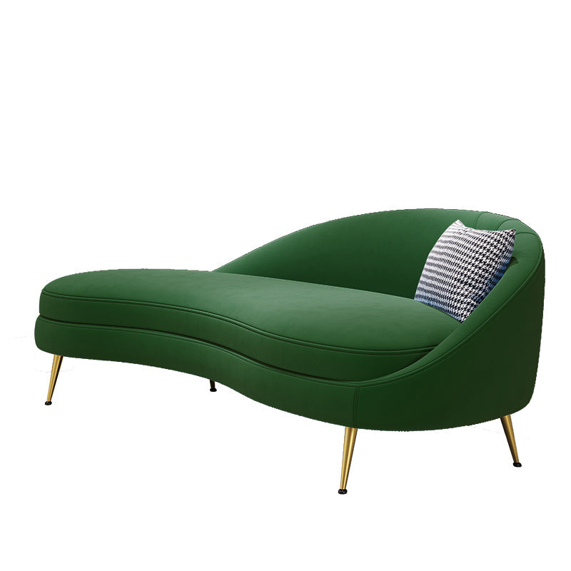Glam Velvet 4-seat Sofa Curved Tight Back 74.80"W Sofa for Living Room Green Right Clearhalo 'furn' 'furn_sofas' 'Furniture' 'furniture_sofas' 'kitchen' 'kitchen_sofas' 'Living Room Furniture' 'Sofa' 'sofas' 4624866