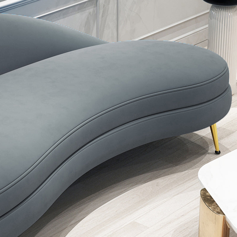 Glam Velvet 4-seat Sofa Curved Tight Back 74.80"W Sofa for Living Room Clearhalo 'furn' 'furn_sofas' 'Furniture' 'furniture_sofas' 'kitchen' 'kitchen_sofas' 'Living Room Furniture' 'Sofa' 'sofas' 4624871