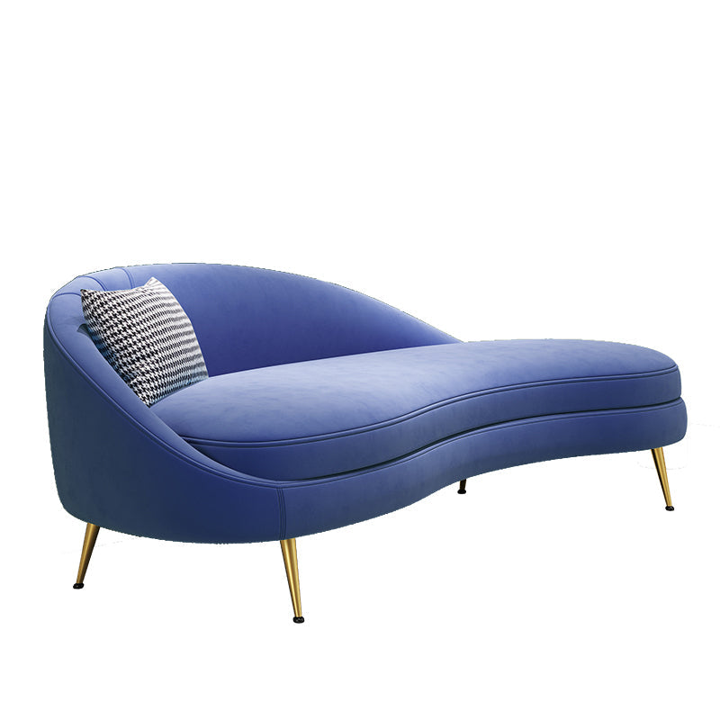 Glam Velvet 4-seat Sofa Curved Tight Back 74.80"W Sofa for Living Room Purple Left Clearhalo 'furn' 'furn_sofas' 'Furniture' 'furniture_sofas' 'kitchen' 'kitchen_sofas' 'Living Room Furniture' 'Sofa' 'sofas' 4624874