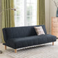 Scandinavian Spleeper Velvet/Fabric Sofa 47.24"/64.96"/70.08" Wide Armless Sofa Bed 70"L x 29.5"W x 28"H Black Clearhalo 'furn' 'furn_sofas' 'Furniture' 'furniture_sofas' 'kitchen' 'kitchen_sofas' 'Living Room Furniture' 'Sofa' 'sofas' 4624886