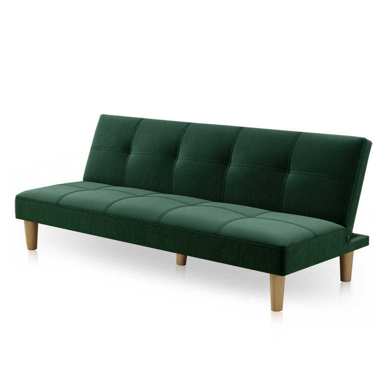 Scandinavian Spleeper Velvet/Fabric Sofa 47.24"/64.96"/70.08" Wide Armless Sofa Bed Clearhalo 'furn' 'furn_sofas' 'Furniture' 'furniture_sofas' 'kitchen' 'kitchen_sofas' 'Living Room Furniture' 'Sofa' 'sofas' 4624894
