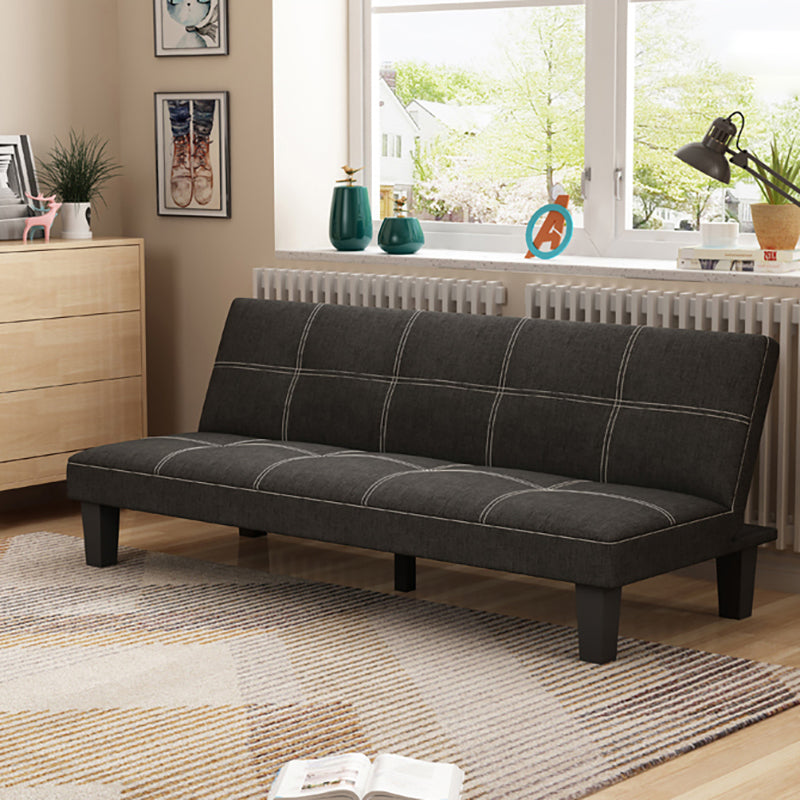 Scandinavian Spleeper Velvet/Fabric Sofa 47.24"/64.96"/70.08" Wide Armless Sofa Bed Grey Clearhalo 'furn' 'furn_sofas' 'Furniture' 'furniture_sofas' 'kitchen' 'kitchen_sofas' 'Living Room Furniture' 'Sofa' 'sofas' 4624897