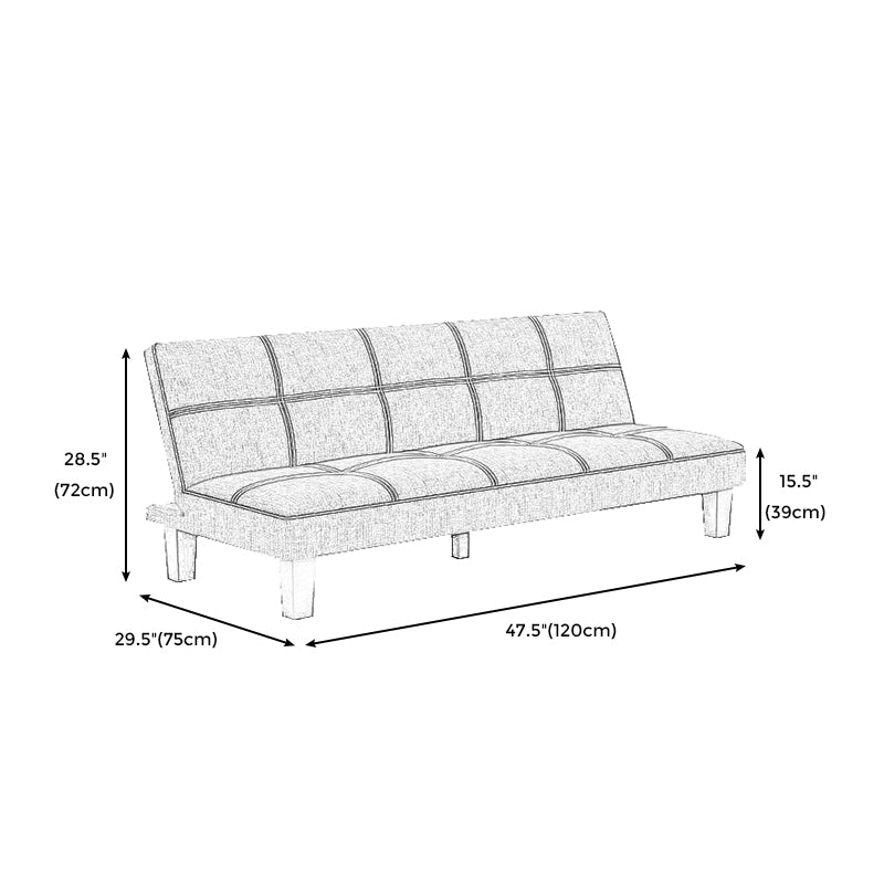 Scandinavian Spleeper Velvet/Fabric Sofa 47.24"/64.96"/70.08" Wide Armless Sofa Bed Clearhalo 'furn' 'furn_sofas' 'Furniture' 'furniture_sofas' 'kitchen' 'kitchen_sofas' 'Living Room Furniture' 'Sofa' 'sofas' 4624899