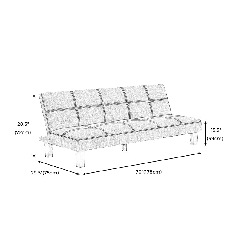 Scandinavian Spleeper Velvet/Fabric Sofa 47.24"/64.96"/70.08" Wide Armless Sofa Bed Clearhalo 'furn' 'furn_sofas' 'Furniture' 'furniture_sofas' 'kitchen' 'kitchen_sofas' 'Living Room Furniture' 'Sofa' 'sofas' 4624901