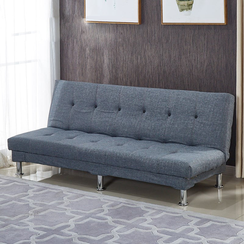 Modern Fabric/Faux Leather Sofa Armless Convertible Sofa for Living Room Grey 27.5"H x 59"L x 24"W Clearhalo 'Furniture' 'furniture_sofas' 'kitchen' 'kitchen_sofas' 'Living Room Furniture' 'Sofa' 'sofas' 4624934