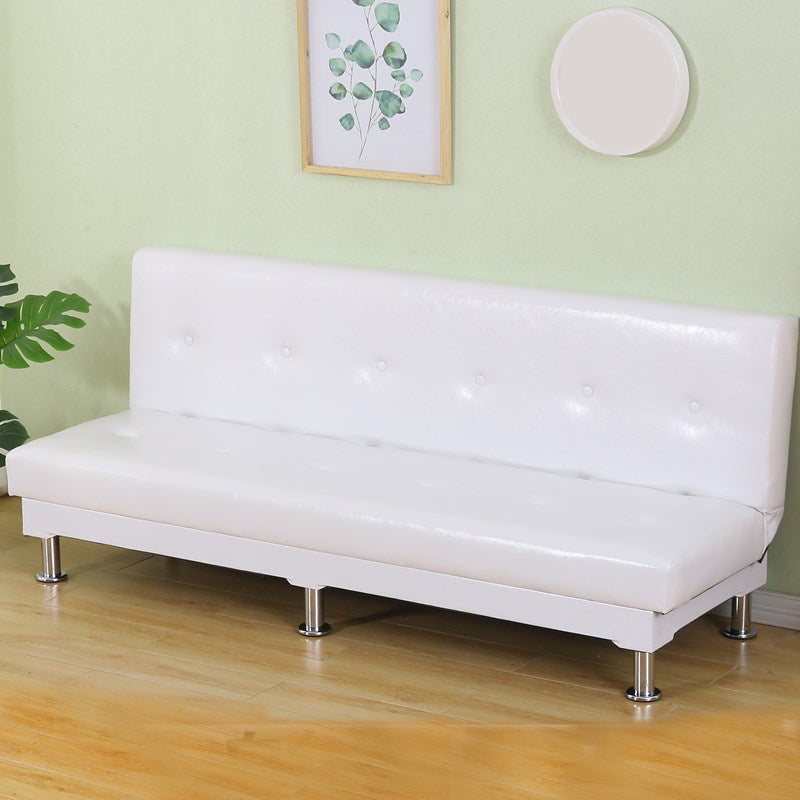 Modern Fabric/Faux Leather Sofa Armless Convertible Sofa for Living Room White Clearhalo 'Furniture' 'furniture_sofas' 'kitchen' 'kitchen_sofas' 'Living Room Furniture' 'Sofa' 'sofas' 4624935