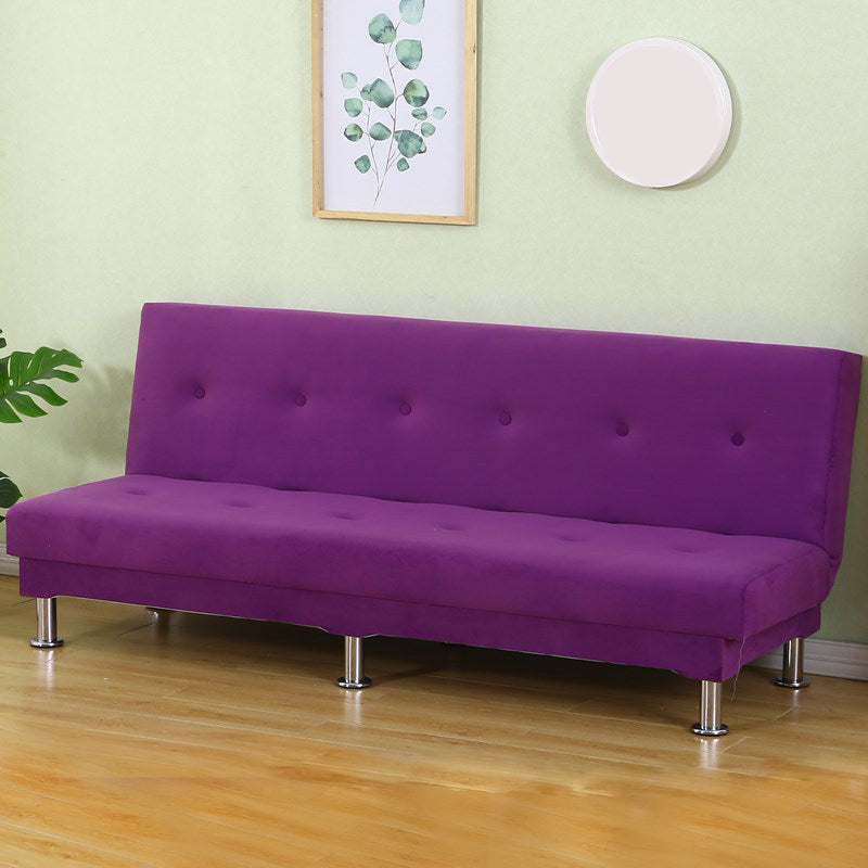 Modern Fabric/Faux Leather Sofa Armless Convertible Sofa for Living Room Purple Clearhalo 'Furniture' 'furniture_sofas' 'kitchen' 'kitchen_sofas' 'Living Room Furniture' 'Sofa' 'sofas' 4624939