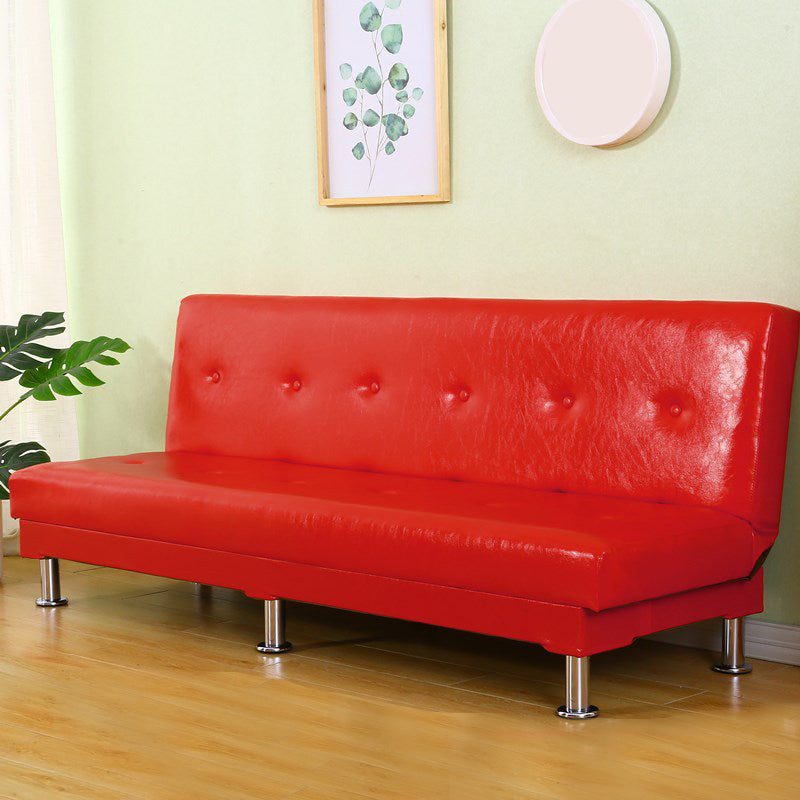 Modern Fabric/Faux Leather Sofa Armless Convertible Sofa for Living Room Brick Red Clearhalo 'Furniture' 'furniture_sofas' 'kitchen' 'kitchen_sofas' 'Living Room Furniture' 'Sofa' 'sofas' 4624941