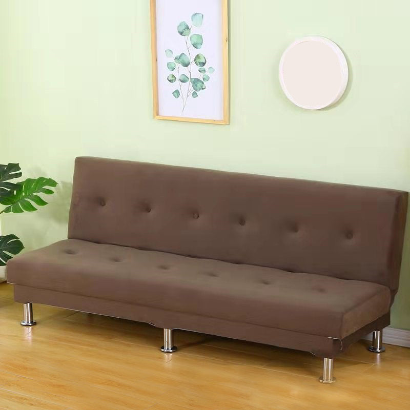 Modern Fabric/Faux Leather Sofa Armless Convertible Sofa for Living Room Brown Clearhalo 'Furniture' 'furniture_sofas' 'kitchen' 'kitchen_sofas' 'Living Room Furniture' 'Sofa' 'sofas' 4624945