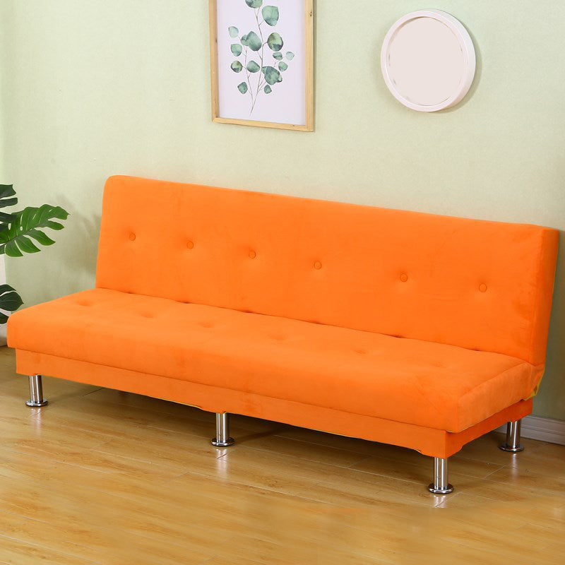 Modern Fabric/Faux Leather Sofa Armless Convertible Sofa for Living Room Orange 47.2"L x 23.6"W x 27.6"H Clearhalo 'Furniture' 'furniture_sofas' 'kitchen' 'kitchen_sofas' 'Living Room Furniture' 'Sofa' 'sofas' 4624952