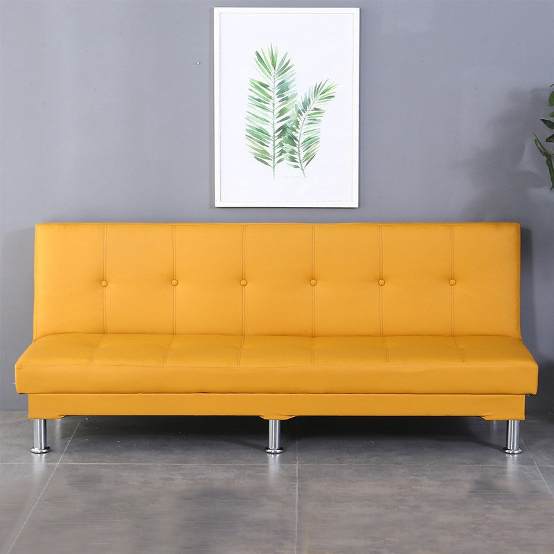 Modern Fabric/Faux Leather Sofa Armless Convertible Sofa for Living Room Yellow Clearhalo 'Furniture' 'furniture_sofas' 'kitchen' 'kitchen_sofas' 'Living Room Furniture' 'Sofa' 'sofas' 4624954