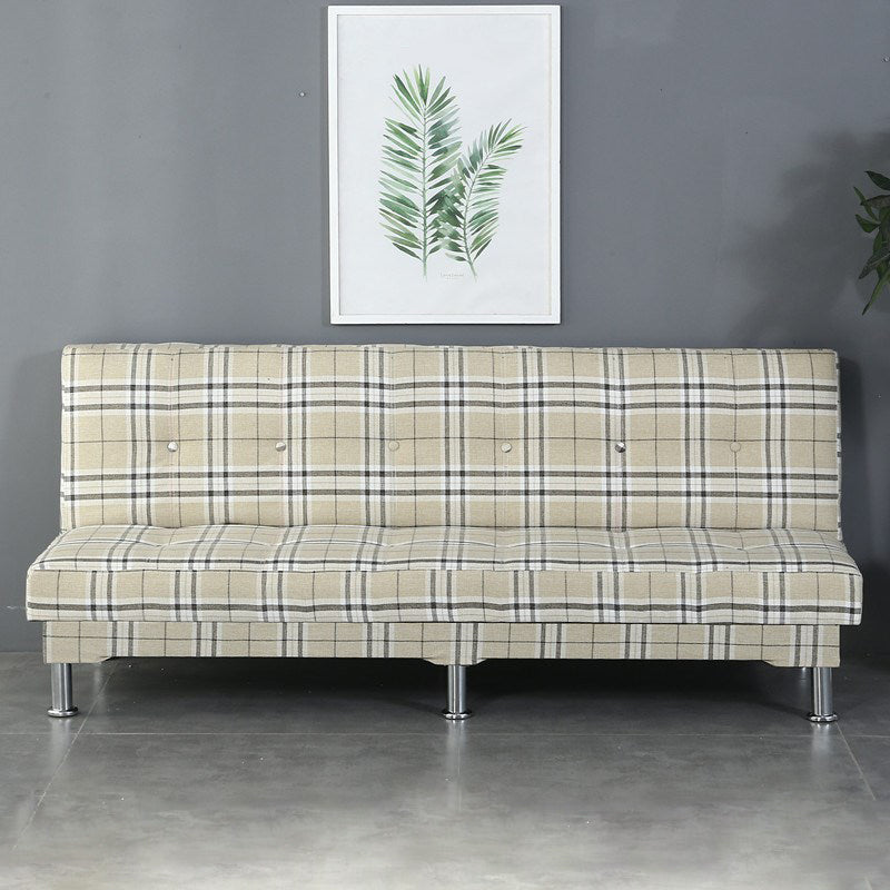 Modern Fabric/Faux Leather Sofa Armless Convertible Sofa for Living Room Khaki Clearhalo 'Furniture' 'furniture_sofas' 'kitchen' 'kitchen_sofas' 'Living Room Furniture' 'Sofa' 'sofas' 4624956