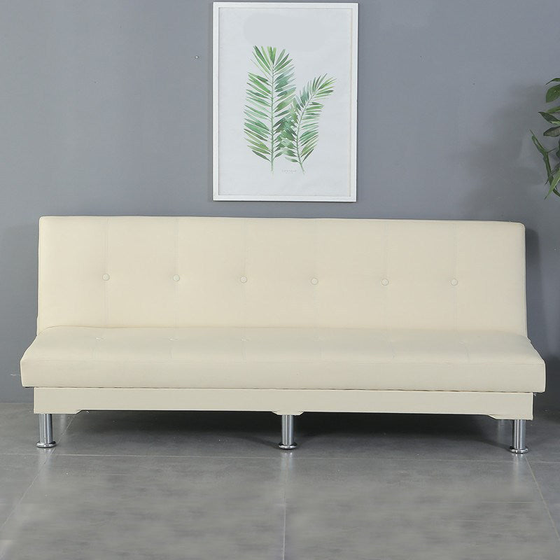 Modern Fabric/Faux Leather Sofa Armless Convertible Sofa for Living Room Off-White Clearhalo 'Furniture' 'furniture_sofas' 'kitchen' 'kitchen_sofas' 'Living Room Furniture' 'Sofa' 'sofas' 4624957