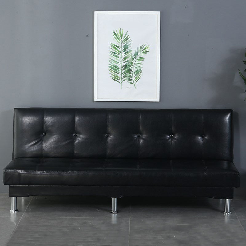 Modern Fabric/Faux Leather Sofa Armless Convertible Sofa for Living Room Black Clearhalo 'Furniture' 'furniture_sofas' 'kitchen' 'kitchen_sofas' 'Living Room Furniture' 'Sofa' 'sofas' 4624960