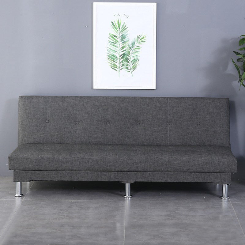 Modern Fabric/Faux Leather Sofa Armless Convertible Sofa for Living Room Dark Gray Clearhalo 'Furniture' 'furniture_sofas' 'kitchen' 'kitchen_sofas' 'Living Room Furniture' 'Sofa' 'sofas' 4624961