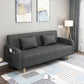 Square Arm Split Back Nordic Fabric 3-seat Sofa Spleeper Sofa 28.74" D x 35.43" H Dark Gray Clearhalo 'furn' 'furn_sofas' 'Furniture' 'furniture_sofas' 'kitchen' 'kitchen_sofas' 'Living Room Furniture' 'Sofa' 'sofas' 4624983