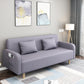 Square Arm Split Back Nordic Fabric 3-seat Sofa Spleeper Sofa 28.74" D x 35.43" H Light Purple Clearhalo 'furn' 'furn_sofas' 'Furniture' 'furniture_sofas' 'kitchen' 'kitchen_sofas' 'Living Room Furniture' 'Sofa' 'sofas' 4624986