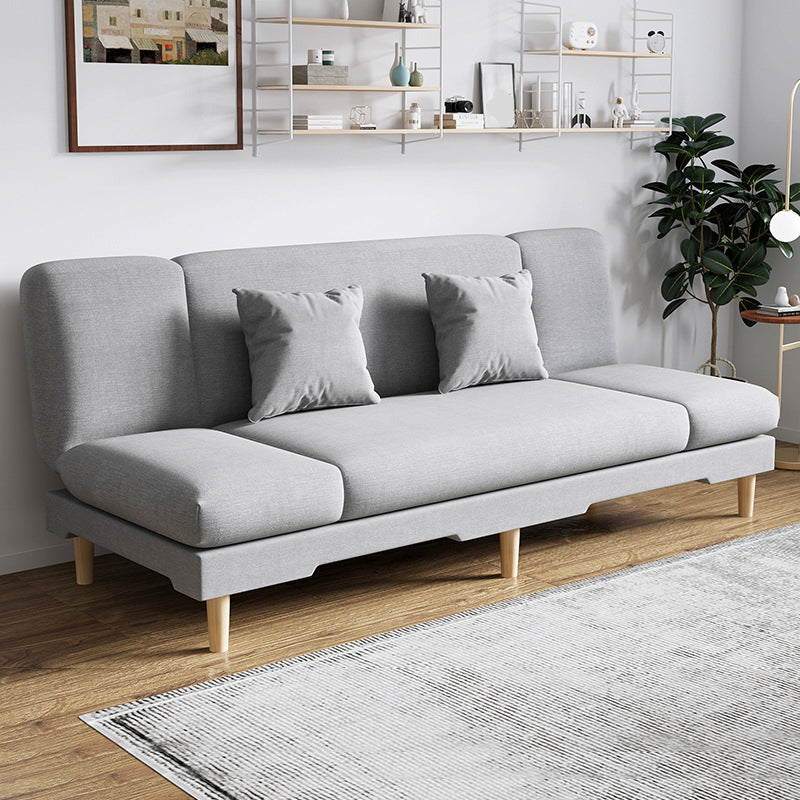 Modern Wood Legs Sofa 2/3 Seater Armless Convertible Sleeper Sofa Grey 71"L x 20"W x 31"H Pillow Included Clearhalo 'Furniture' 'furniture_sofas' 'kitchen' 'kitchen_sofas' 'Living Room Furniture' 'Sofa' 'sofas' 4625016