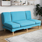 Modern Wood Legs Sofa 2/3 Seater Armless Convertible Sleeper Sofa Blue 31.5''H x 59''L x 20''W Pillow Not Included Clearhalo 'Furniture' 'furniture_sofas' 'kitchen' 'kitchen_sofas' 'Living Room Furniture' 'Sofa' 'sofas' 4625019
