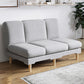 Modern Wood Legs Sofa 2/3 Seater Armless Convertible Sleeper Sofa Grey 47"L x 20"W x 31"H Pillow Not Included Clearhalo 'Furniture' 'furniture_sofas' 'kitchen' 'kitchen_sofas' 'Living Room Furniture' 'Sofa' 'sofas' 4625023