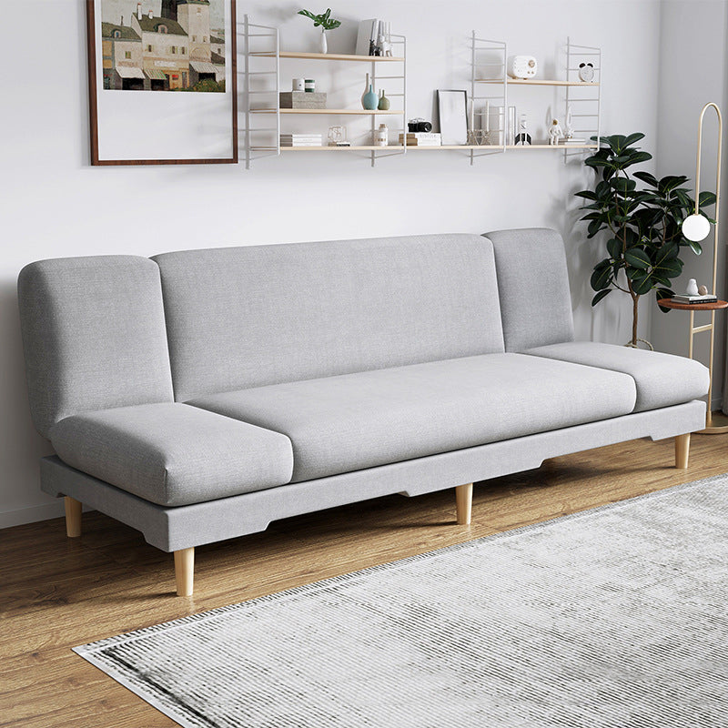 Modern Wood Legs Sofa 2/3 Seater Armless Convertible Sleeper Sofa Grey 31.5''H x 79''L x 20''W Pillow Not Included Clearhalo 'Furniture' 'furniture_sofas' 'kitchen' 'kitchen_sofas' 'Living Room Furniture' 'Sofa' 'sofas' 4625027