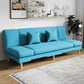 Modern Wood Legs Sofa 2/3 Seater Armless Convertible Sleeper Sofa Blue 31.5''H x 79''L x 20''W Pillow Included Clearhalo 'Furniture' 'furniture_sofas' 'kitchen' 'kitchen_sofas' 'Living Room Furniture' 'Sofa' 'sofas' 4625031