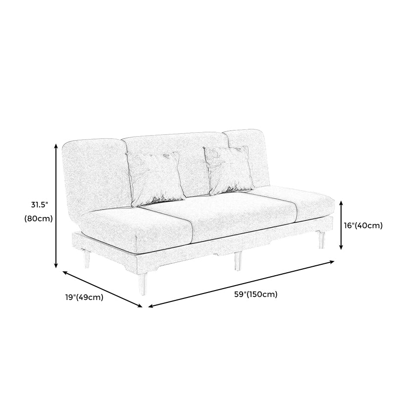 Modern Wood Legs Sofa 2/3 Seater Armless Convertible Sleeper Sofa Clearhalo 'Furniture' 'furniture_sofas' 'kitchen' 'kitchen_sofas' 'Living Room Furniture' 'Sofa' 'sofas' 4625036