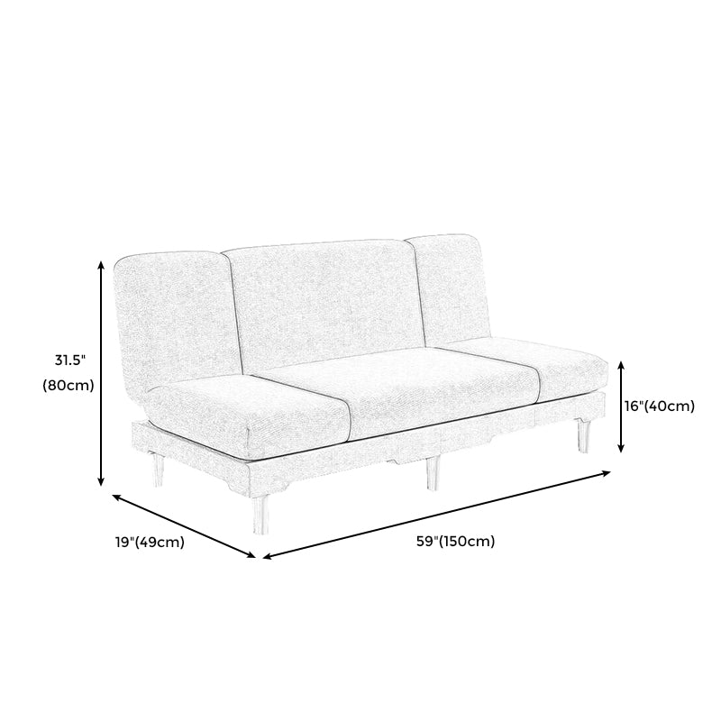 Modern Wood Legs Sofa 2/3 Seater Armless Convertible Sleeper Sofa Clearhalo 'Furniture' 'furniture_sofas' 'kitchen' 'kitchen_sofas' 'Living Room Furniture' 'Sofa' 'sofas' 4625037