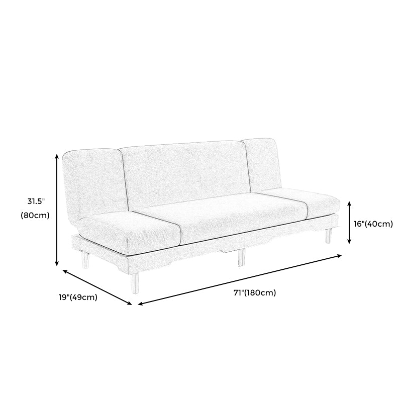 Modern Wood Legs Sofa 2/3 Seater Armless Convertible Sleeper Sofa Clearhalo 'Furniture' 'furniture_sofas' 'kitchen' 'kitchen_sofas' 'Living Room Furniture' 'Sofa' 'sofas' 4625039