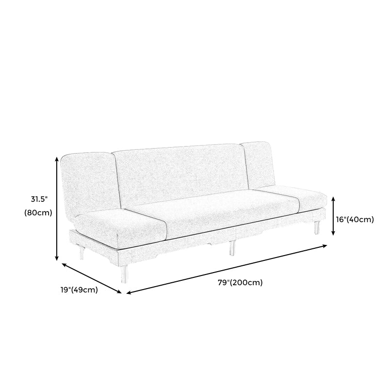 Modern Wood Legs Sofa 2/3 Seater Armless Convertible Sleeper Sofa Clearhalo 'Furniture' 'furniture_sofas' 'kitchen' 'kitchen_sofas' 'Living Room Furniture' 'Sofa' 'sofas' 4625041