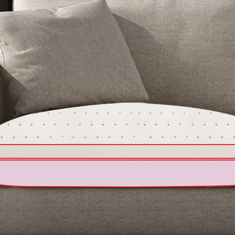 Modern Style with Pillow Back Imitation Leather/cotton and Linen Upholstered Beige Sofa Clearhalo 'furn' 'furn_sofas' 'Furniture' 'furniture_sofas' 'kitchen' 'kitchen_sofas' 'Living Room Furniture' 'Sofa' 'sofas' 4625051