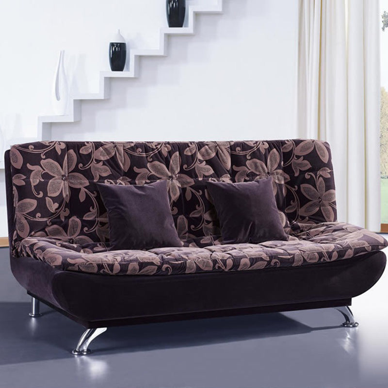 Polish Finish Armless Sofa Square Seating for Living Room and Bonus Room Purple Clearhalo 'furn' 'furn_sofas' 'Furniture' 'furniture_sofas' 'kitchen' 'kitchen_sofas' 'Living Room Furniture' 'Sofa' 'sofas' 4625063