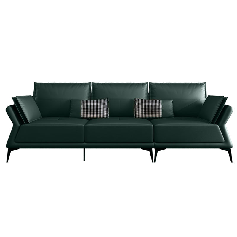 Interior Armrest Sponge Seat Leather/imitation Leather Filled Dark Green/orange Sofa Clearhalo 'furn' 'furn_sofas' 'Furniture' 'furniture_sofas' 'kitchen' 'kitchen_sofas' 'Living Room Furniture' 'Sofa' 'sofas' 4625075