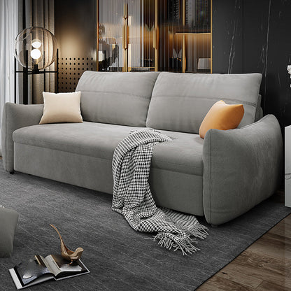 Contemporary Fabric Sofa Bed 34.65"H Square Arm Sofa Bed with Bolster Pillows,Gray 49"L x 28"W x 35"H Storage Not Included Clearhalo 'furn' 'furn_sofas' 'Furniture' 'furniture_sofas' 'kitchen' 'kitchen_sofas' 'Living Room Furniture' 'Sofa' 'sofas' 4625089