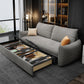 Contemporary Fabric Sofa Bed 34.65"H Square Arm Sofa Bed with Bolster Pillows,Gray 69"L x 28"W x 35"H Storage Included Clearhalo 'furn' 'furn_sofas' 'Furniture' 'furniture_sofas' 'kitchen' 'kitchen_sofas' 'Living Room Furniture' 'Sofa' 'sofas' 4625093