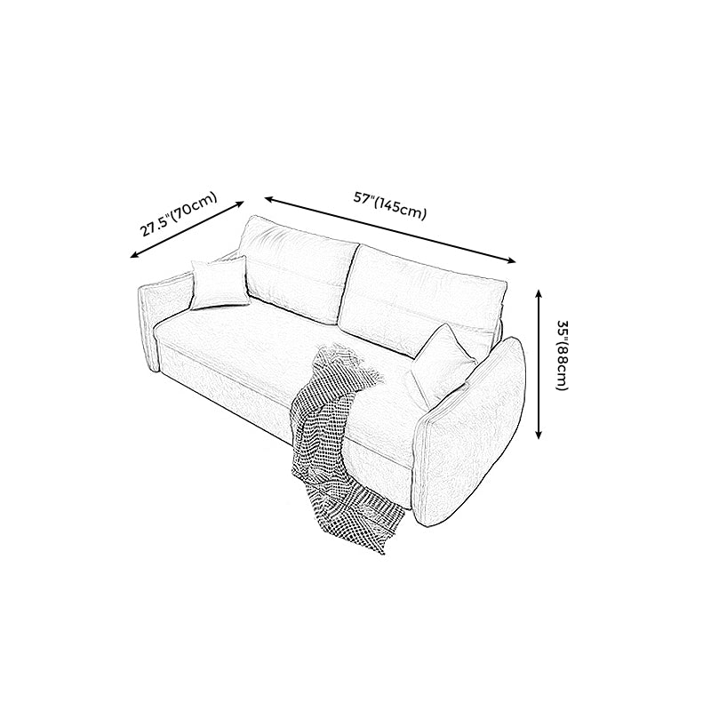 Contemporary Fabric Sofa Bed 34.65"H Square Arm Sofa Bed with Bolster Pillows,Gray Clearhalo 'furn' 'furn_sofas' 'Furniture' 'furniture_sofas' 'kitchen' 'kitchen_sofas' 'Living Room Furniture' 'Sofa' 'sofas' 4625100