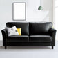 Modern 4 Wood Legs Standard Sofa Faux Leather Flared Arm Sofa 69"L x 30"W x 31"H Black Clearhalo 'furn' 'furn_sofas' 'Furniture' 'furniture_sofas' 'kitchen' 'kitchen_sofas' 'Living Room Furniture' 'Sofa' 'sofas' 4625114